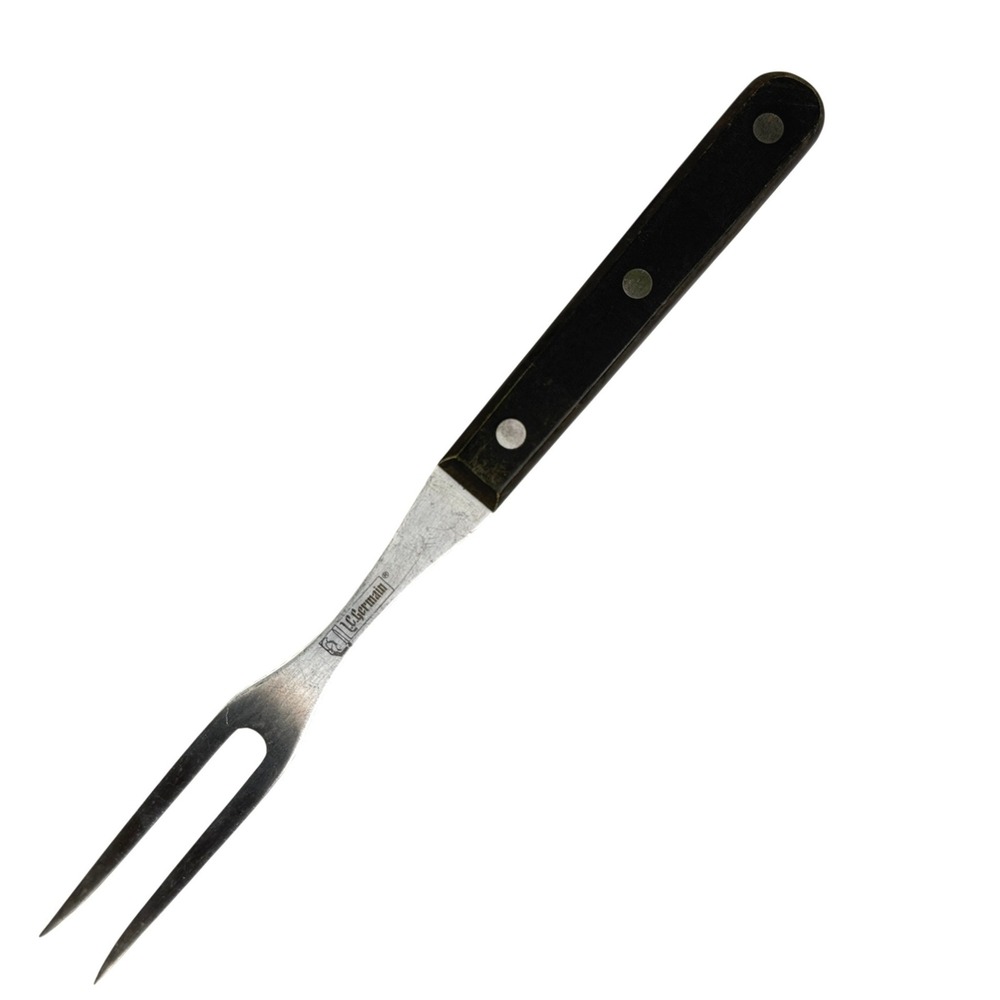 LC‎ Germain Meat Carving Fork Stainless Steel Wood Handle Triple Rivet Japan